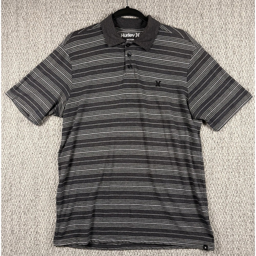 Mens Hurley Polo Shirt Small Short Sleeve Lightweight Gray Golf Skater Casual